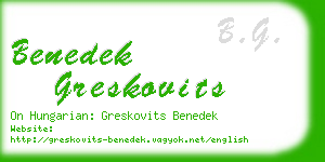 benedek greskovits business card